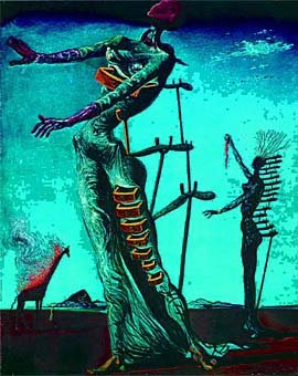 Amazon.com: Burning Giraffe Woman with Drawers by Salvador Dali